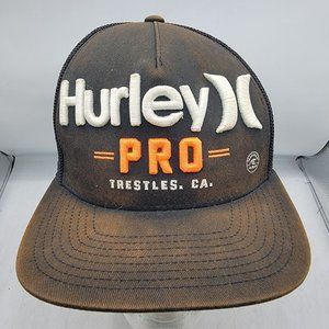 Hurley Pro ASP Surf Flexfit Hat Adult 110 Snapback Mesh Cap Black Embroidered